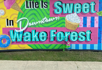 Downtown Wake Forest NC mural White Street