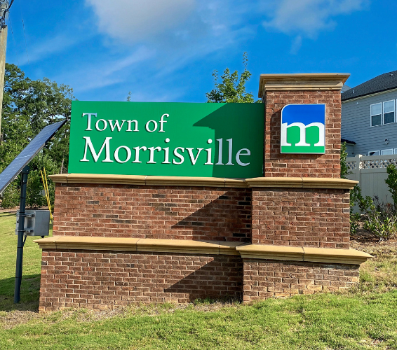 Town of morrisville sign on Chapel hill road