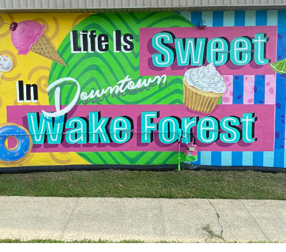 Downtown Wake Forest NC mural White Street