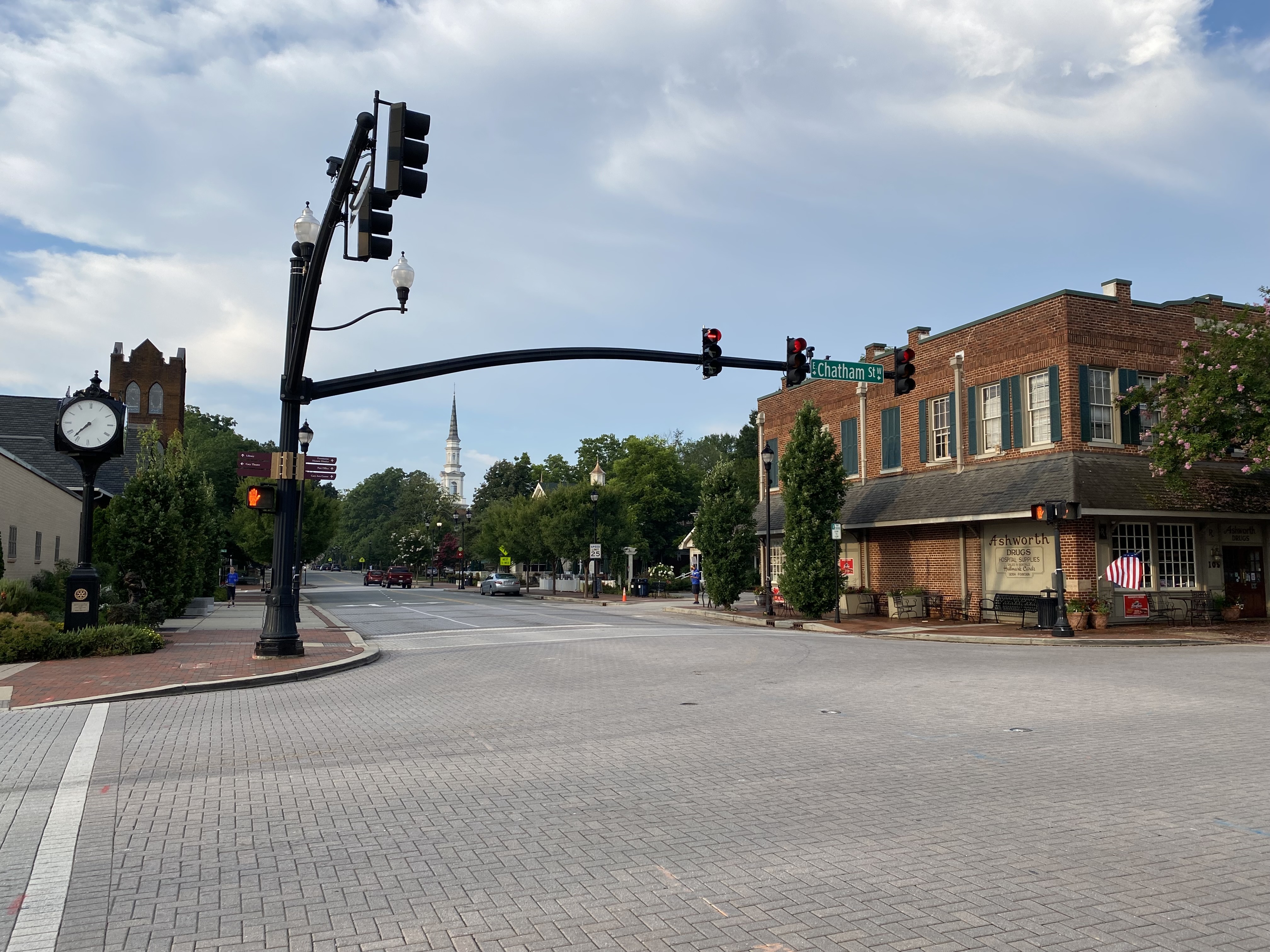 Historic Downtown Cary street intersection Walker street Park street Academy street Chatham street Ashworth drugs